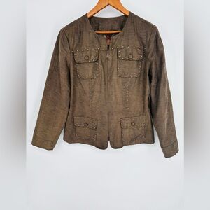 NWT Multiples Brown Blazer Sz. L